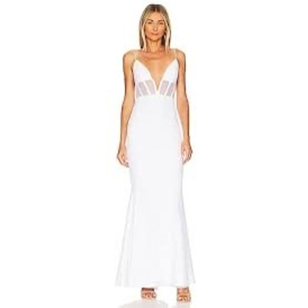 Nookie Sade Mesh Gown White Size Medium $319 Retail - Picture 8 of 9